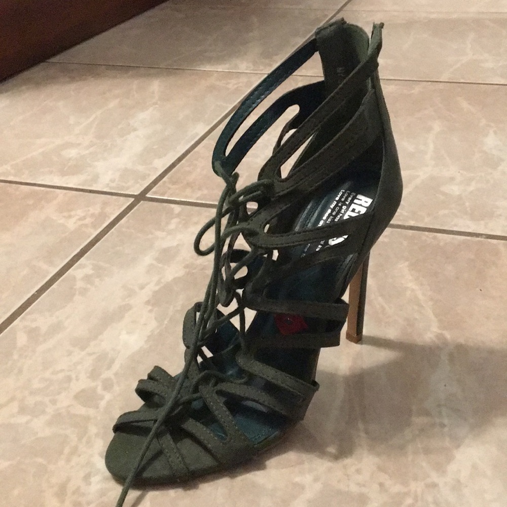 Strappy Olive Green Heels
